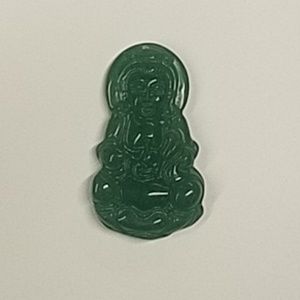 Green Jade Lady Buddha Pendant
